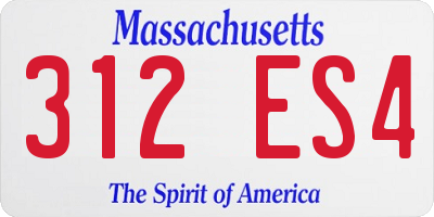MA license plate 312ES4