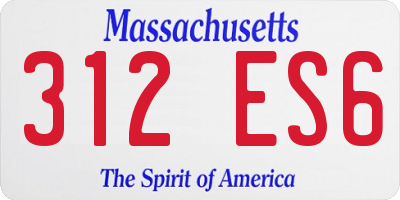 MA license plate 312ES6