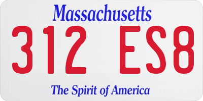 MA license plate 312ES8