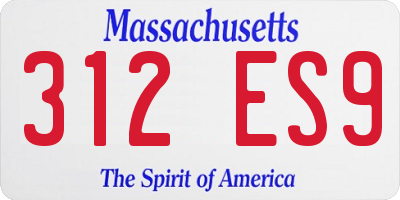 MA license plate 312ES9