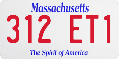 MA license plate 312ET1
