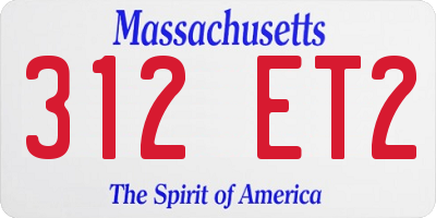 MA license plate 312ET2