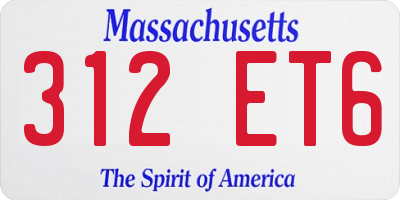 MA license plate 312ET6