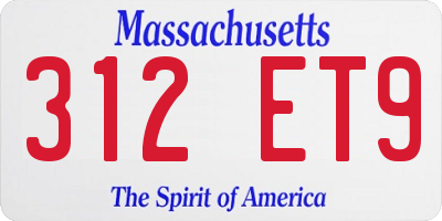MA license plate 312ET9