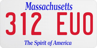 MA license plate 312EU0