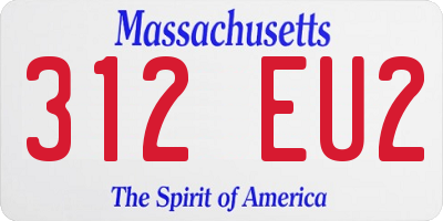 MA license plate 312EU2