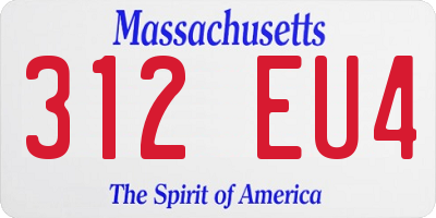 MA license plate 312EU4
