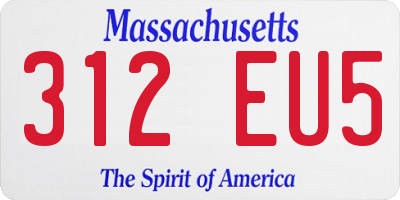 MA license plate 312EU5