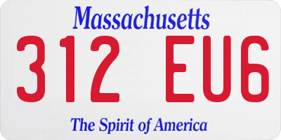 MA license plate 312EU6