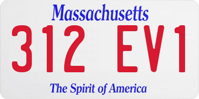 MA license plate 312EV1