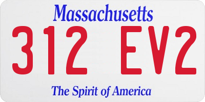 MA license plate 312EV2