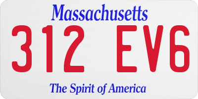 MA license plate 312EV6