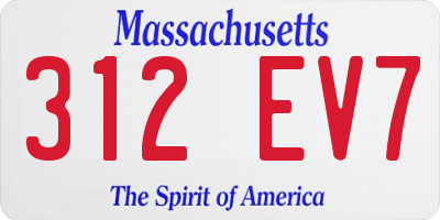 MA license plate 312EV7
