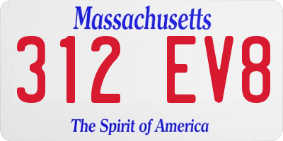 MA license plate 312EV8