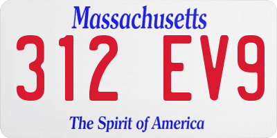 MA license plate 312EV9