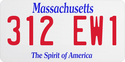 MA license plate 312EW1