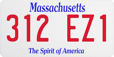 MA license plate 312EZ1