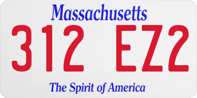 MA license plate 312EZ2