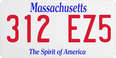 MA license plate 312EZ5