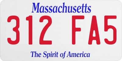 MA license plate 312FA5