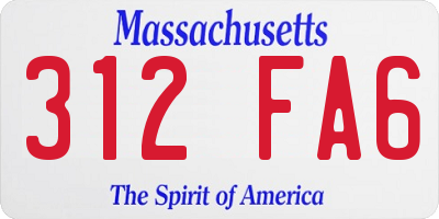 MA license plate 312FA6