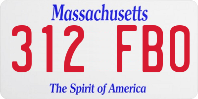 MA license plate 312FB0