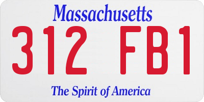 MA license plate 312FB1