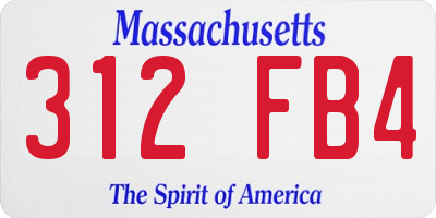 MA license plate 312FB4