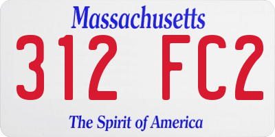 MA license plate 312FC2