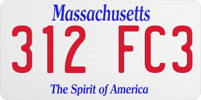 MA license plate 312FC3