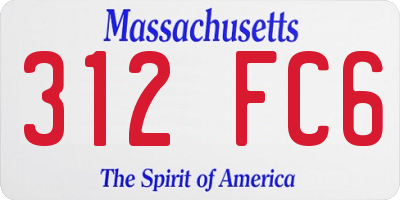 MA license plate 312FC6