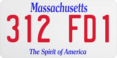 MA license plate 312FD1