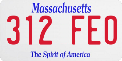 MA license plate 312FE0