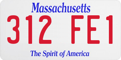 MA license plate 312FE1