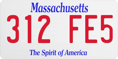 MA license plate 312FE5
