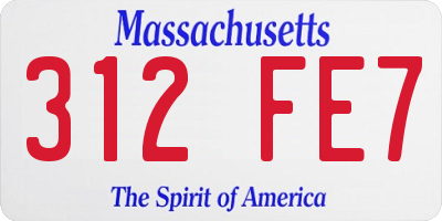 MA license plate 312FE7