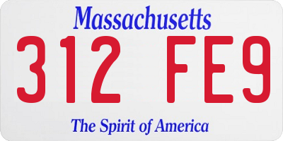 MA license plate 312FE9