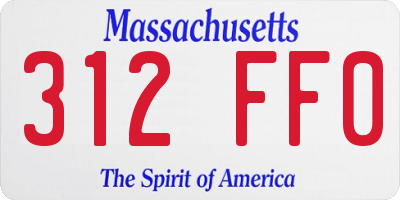 MA license plate 312FF0