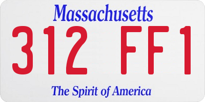 MA license plate 312FF1
