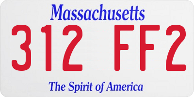 MA license plate 312FF2