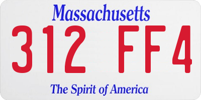 MA license plate 312FF4