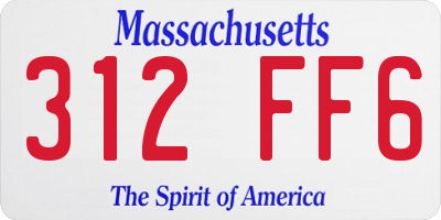 MA license plate 312FF6