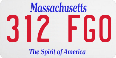 MA license plate 312FG0