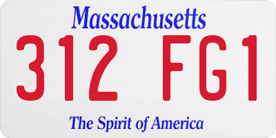 MA license plate 312FG1