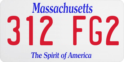 MA license plate 312FG2