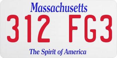 MA license plate 312FG3