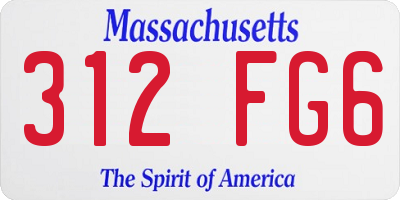 MA license plate 312FG6