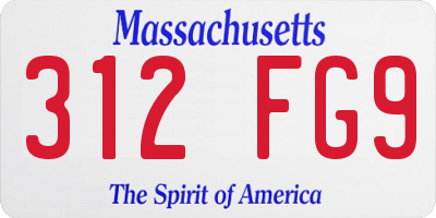 MA license plate 312FG9
