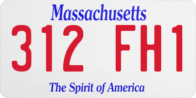 MA license plate 312FH1