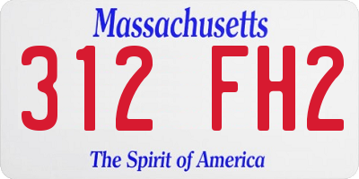 MA license plate 312FH2